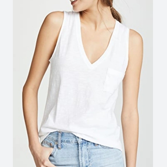 Madewell Tops - MADEWELL Whisper Cotton V-Neck Pocket Tank